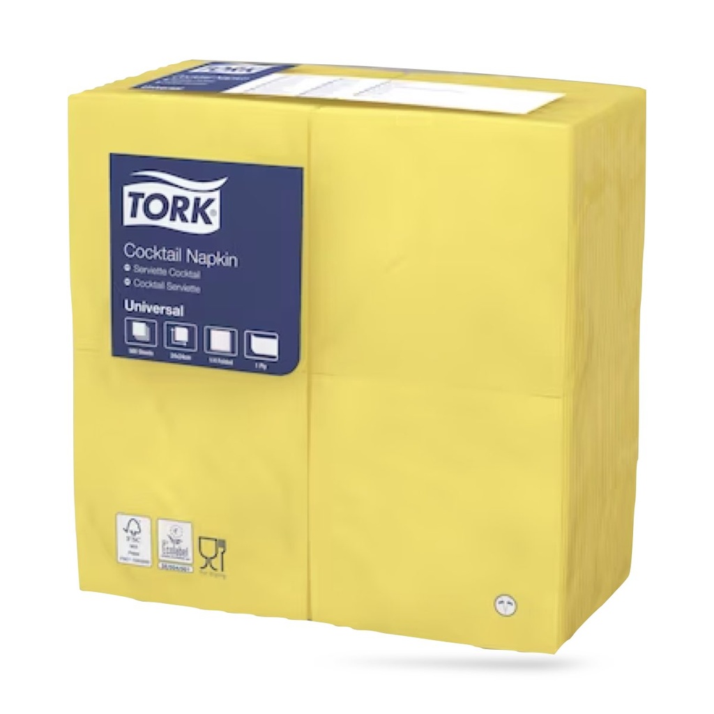 Tork koktélszalvéta 25 x 25 cm-es 1 r. 500 lapos sárga