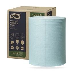 [190494] Tork Prem. szöszszegény tisztítókendő 180 méteres türkiz W1 W2 W3
