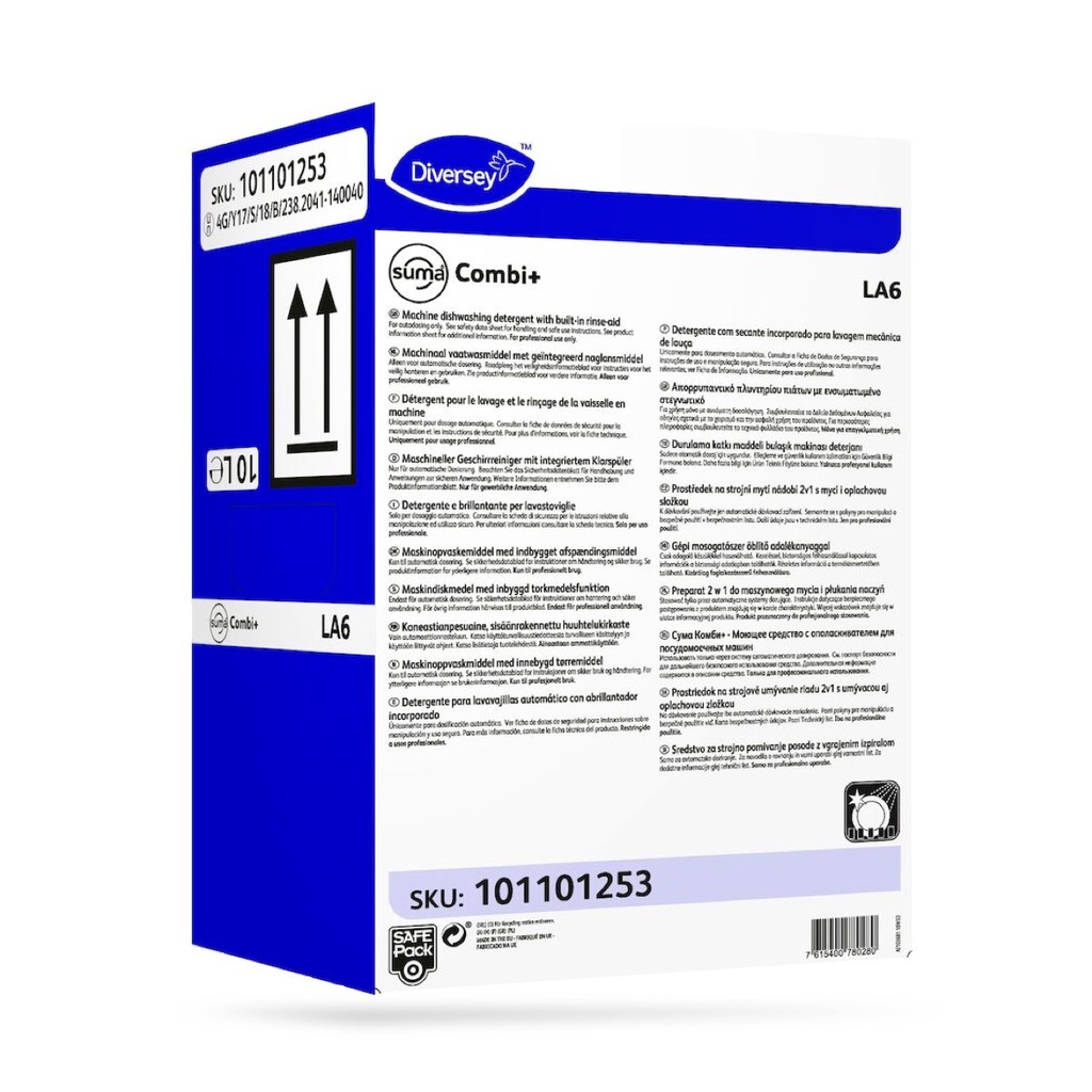 Suma Combi+ La6 Sp folyékony gépi mosogató- és öblítőszer egyben SafePack adagolóban 10 l-es