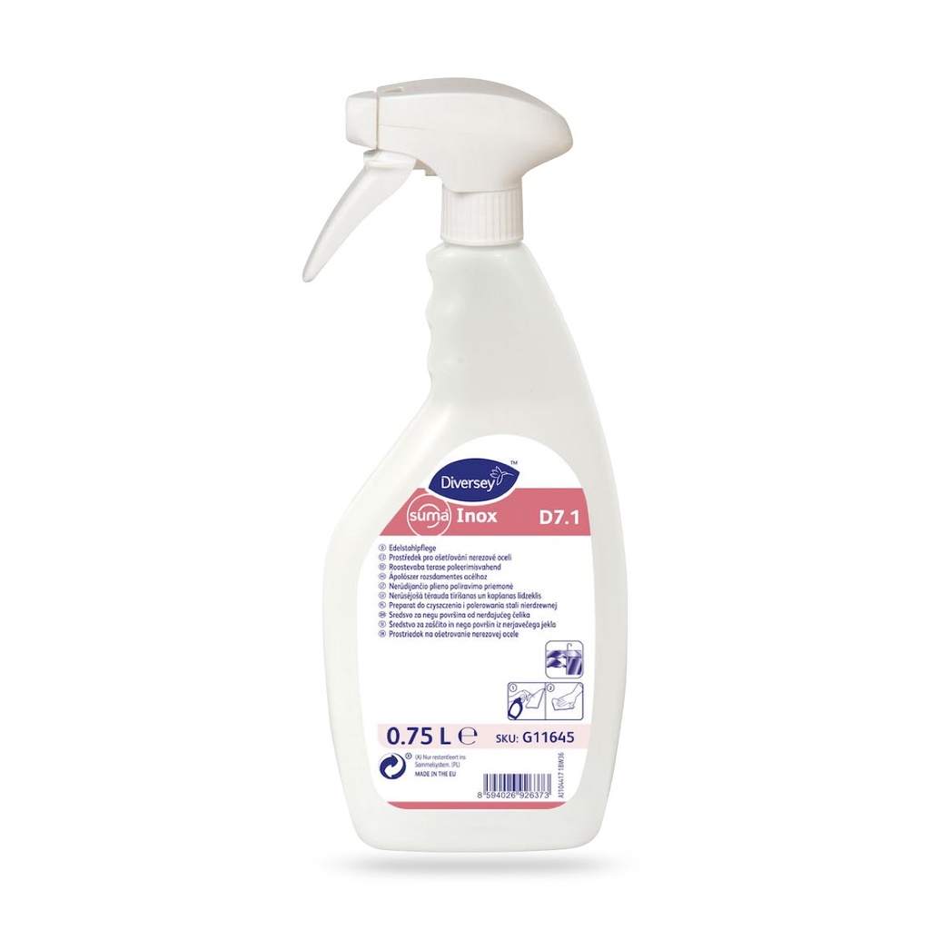 Suma Inox D7.1 vízbázisú ápolószer rozsdamentes acélhoz 750 ml-es