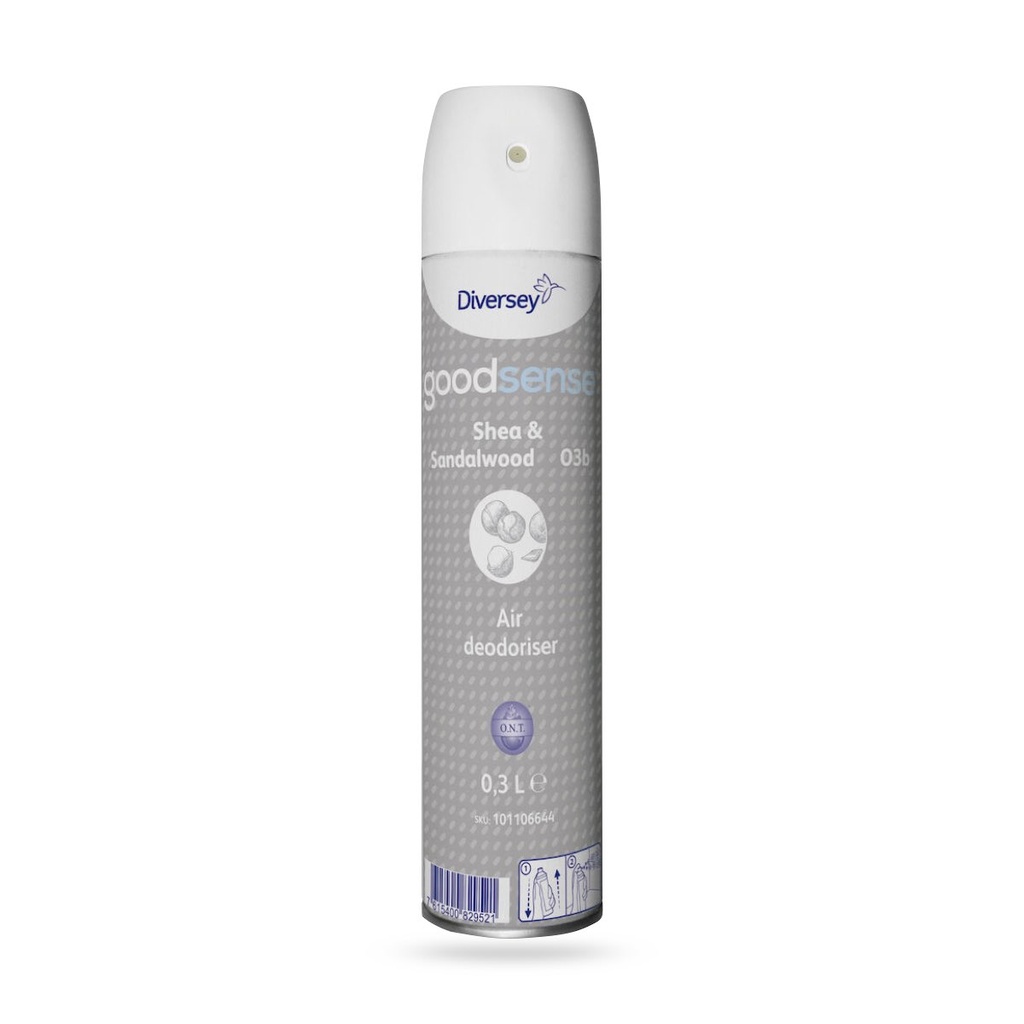 Good Sense Shea&Sandalwood légfrissítő aeroszol sheavaj-szantál illattal szagsemlegesítő hatással 300 ml-es ADR
