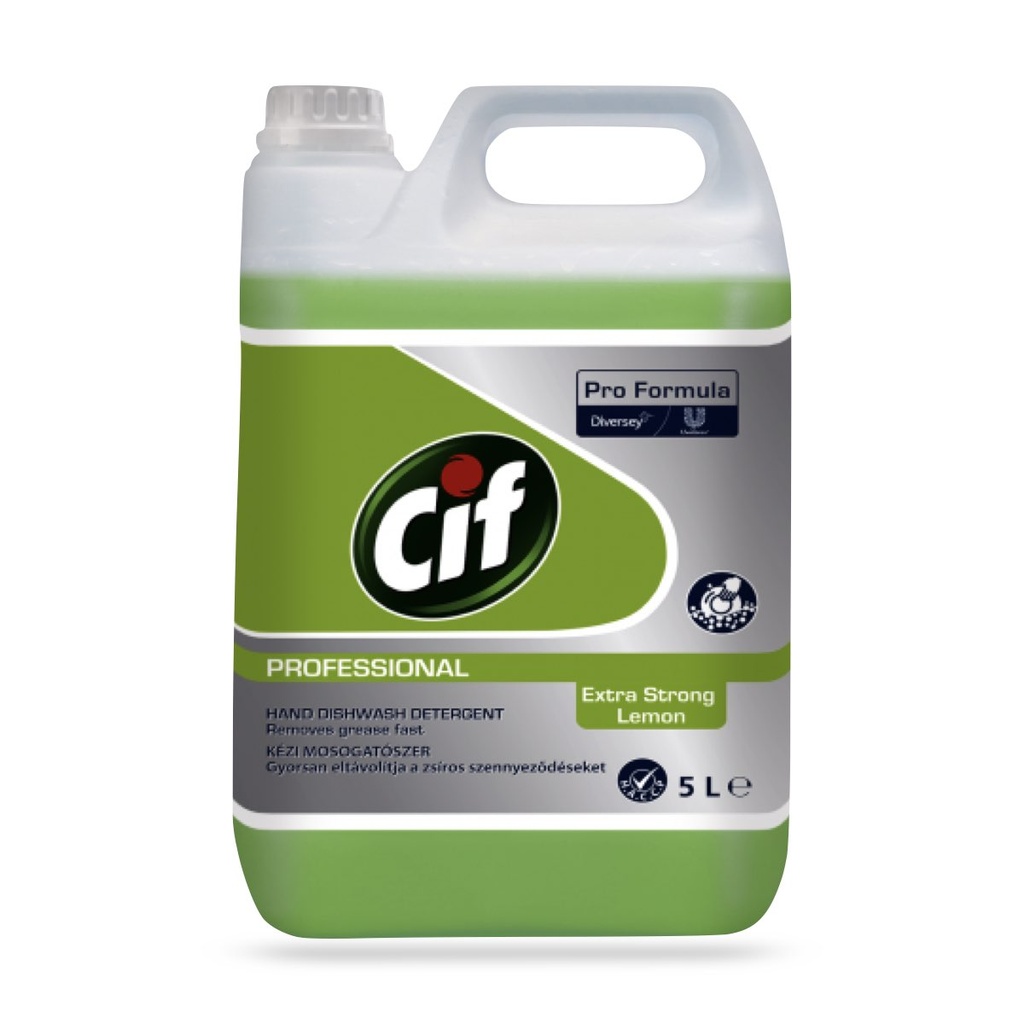 Cif Prof.Dishw.Extra Str.Lemon bőrkímélő kiváló hatékonyságú citromillatú kézi mosogatószer 5 l-es
