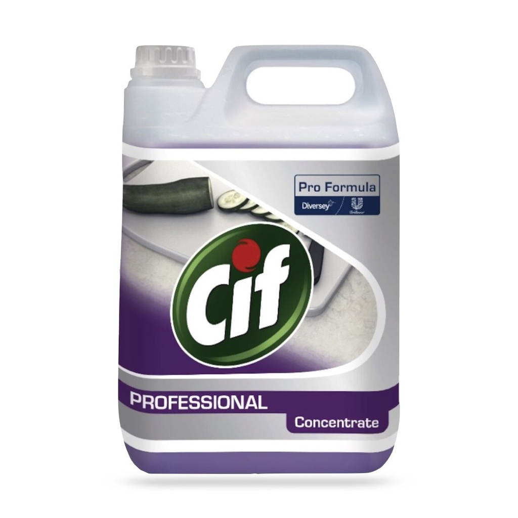 Cif Prof. 2In1 Cleaner Disinfectant Conc kombinált hatású kézi mosogatószer és általános tisztító- fertőtlenítőszer 5 l-es
