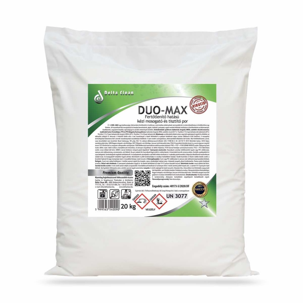 Duo Max fertőtlenítő hatású kézi mosogatópor 20 kg-os