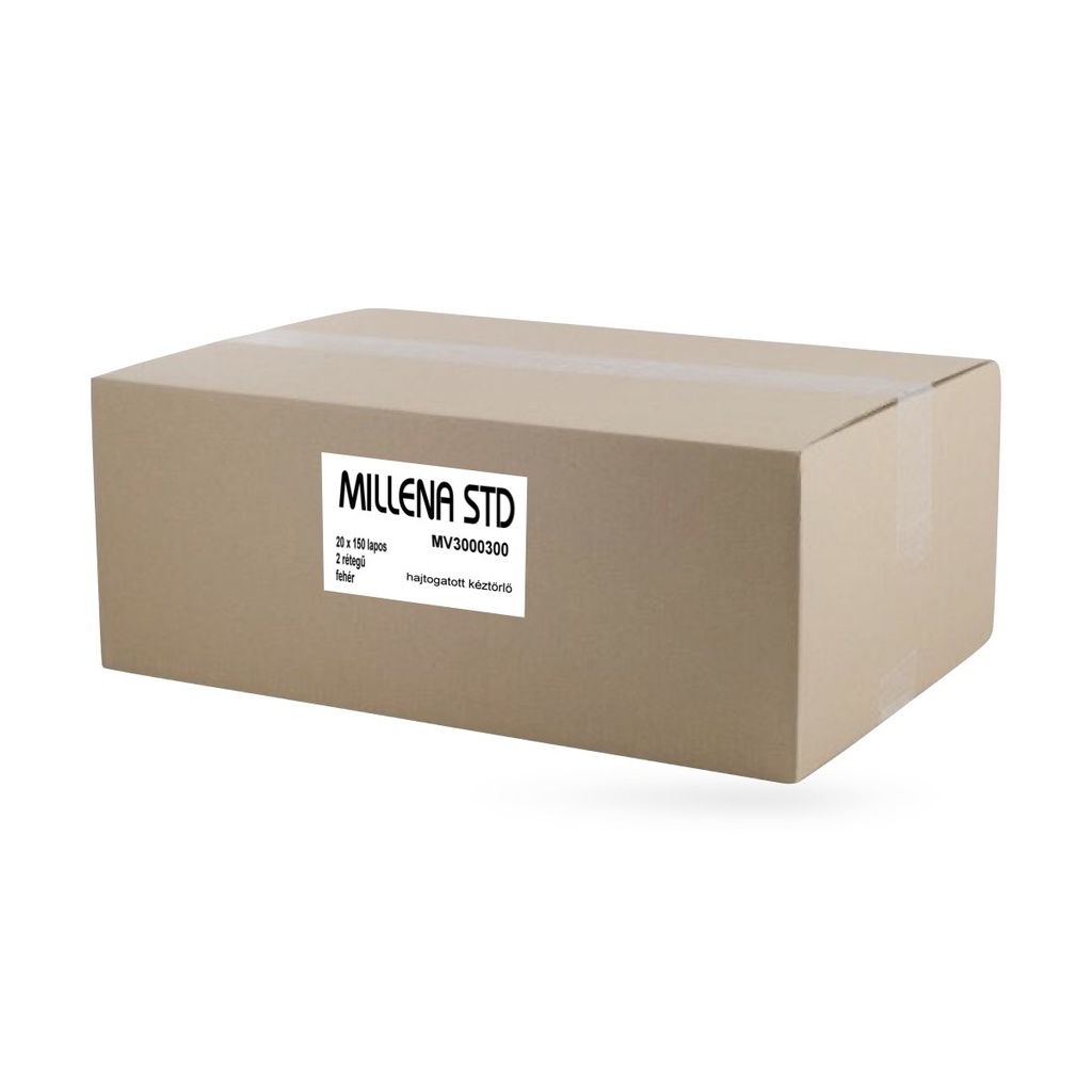Millena Std. hajtogatott kéztörlő 20 x 150 lapos 2 r. fehér
