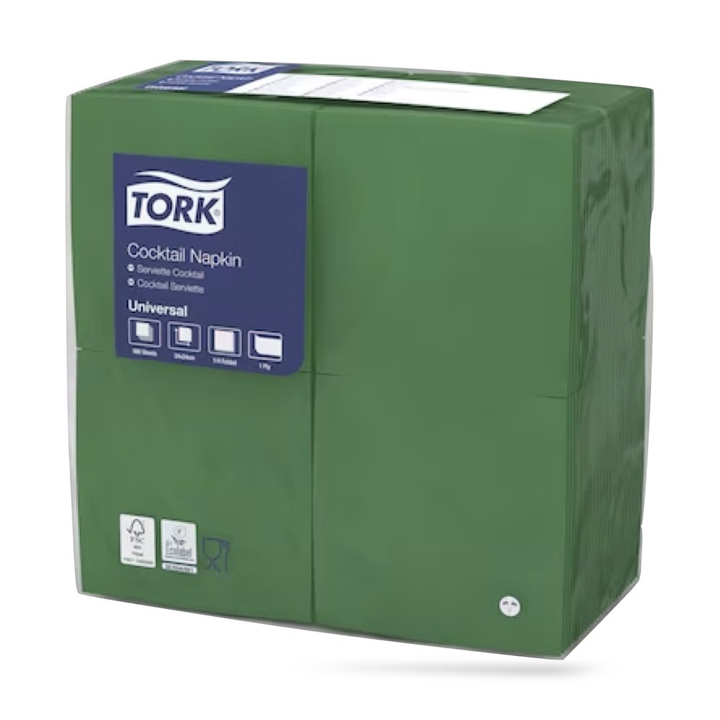 Tork koktélszalvéta 25 x 25 cm-es 1 r. 500 lapos sötétzöld
