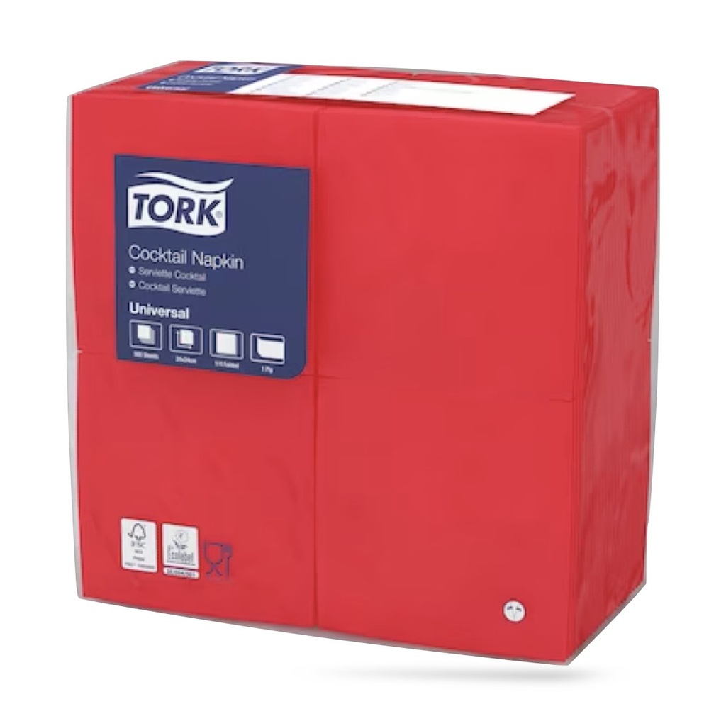 Tork koktélszalvéta 25 x 25 cm-es 1 r. 500 lapos piros