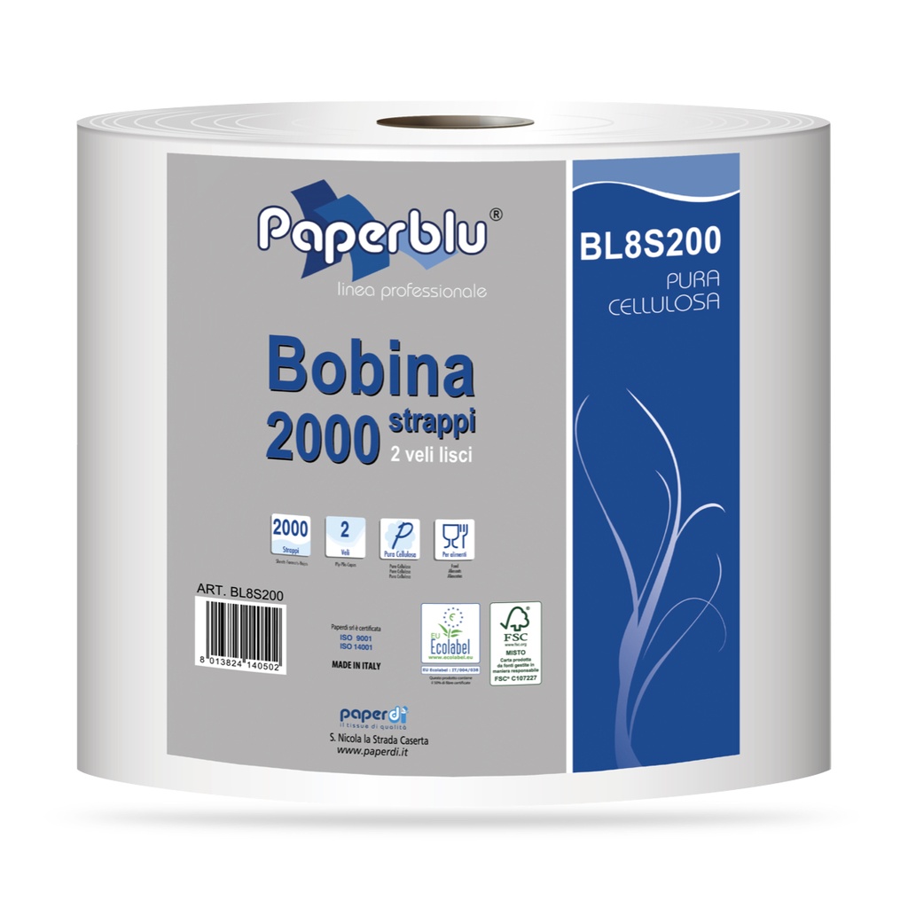 Paperblu Industrial tekercses törlő 2000 lapos 2 rétegű fehér