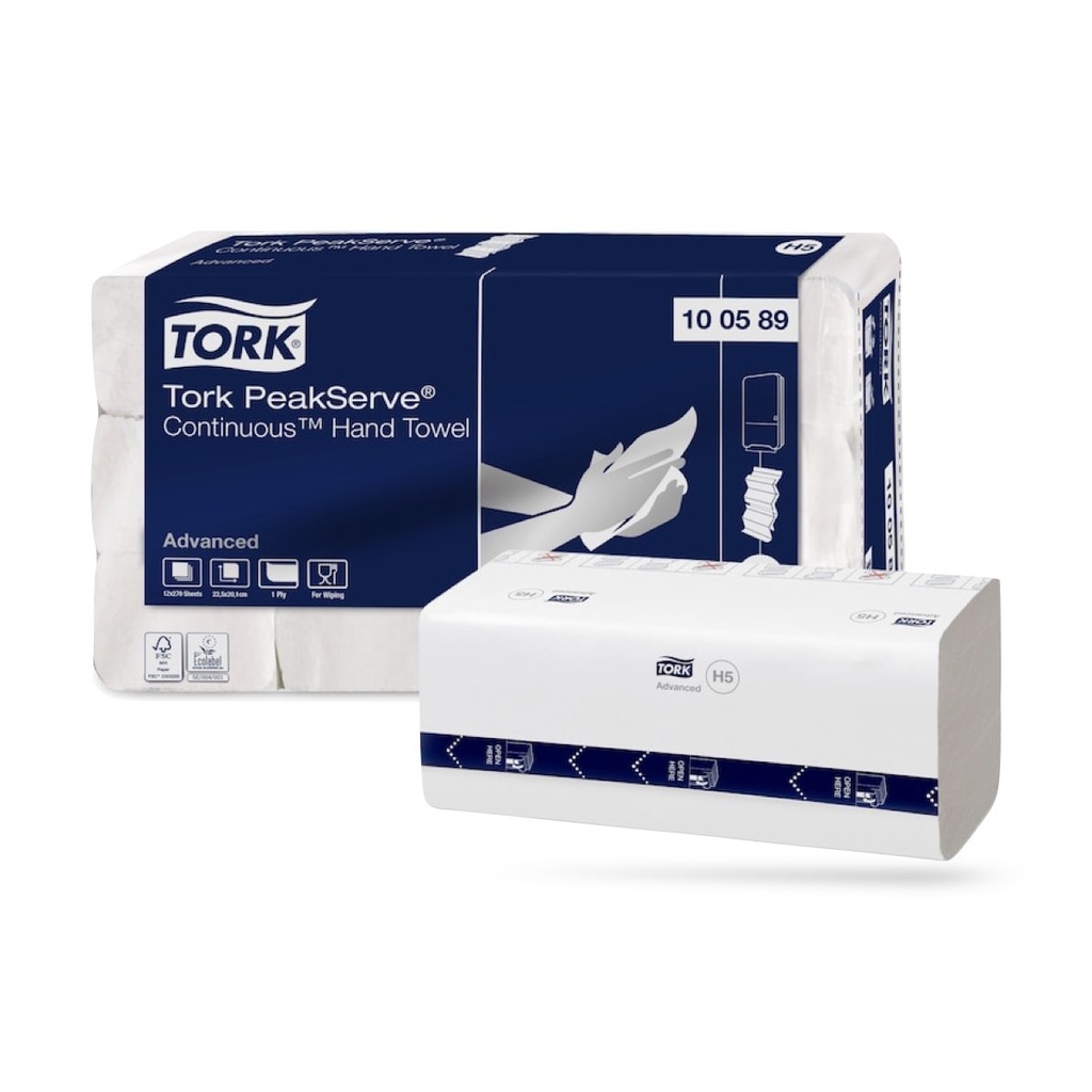 Tork PeakServe Adv. folyamatos adagolású QuickDry™ kéztörlő Z 12 x 270 lapos 1 r. fehér H5