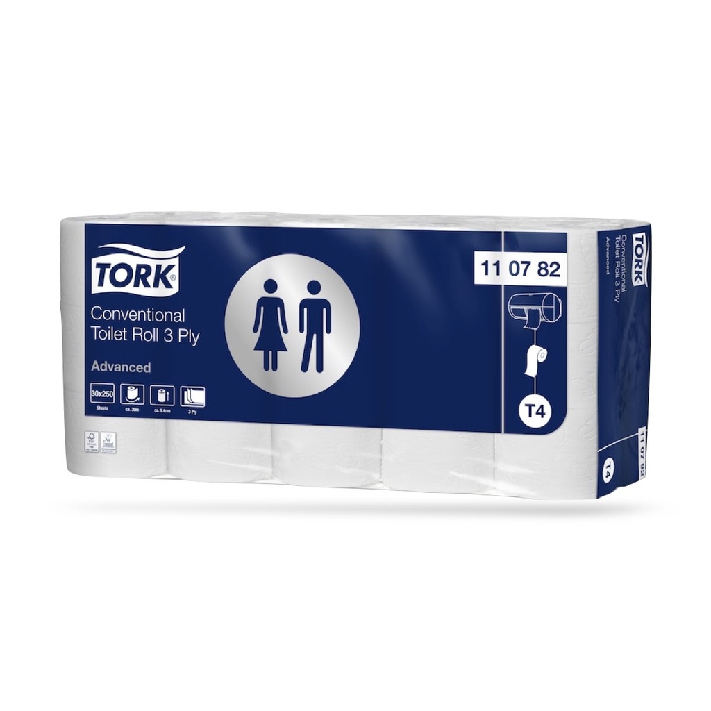Tork Adv. kistekercses toalettpapír 3 r. 30 db-os fehér T4