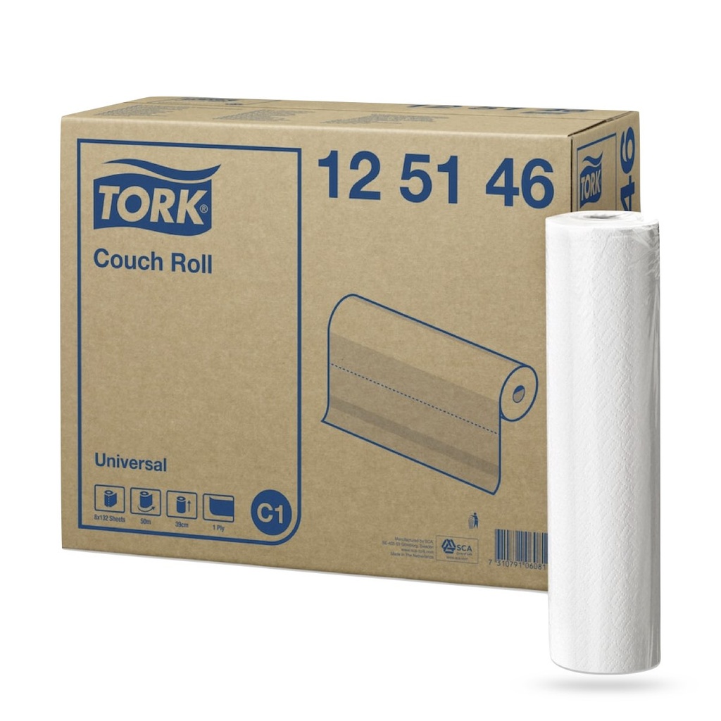 Tork Univ. vizsgálóasztal terítő 39 cm 50 m-es fehér C1