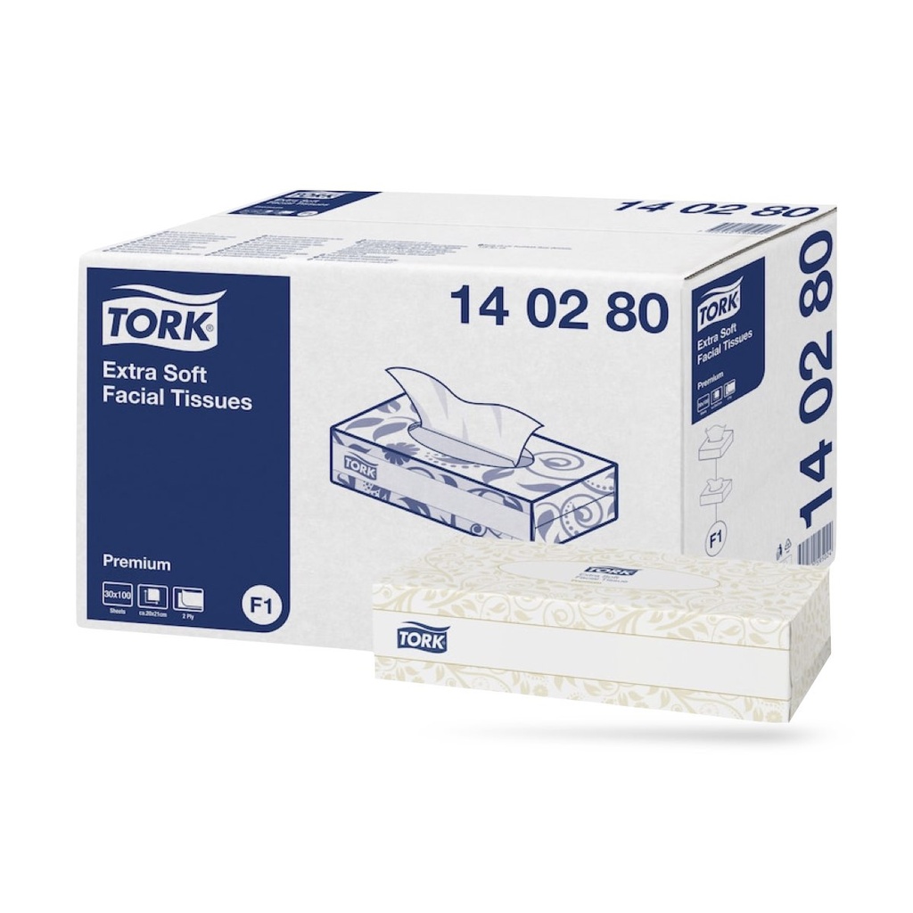 Tork Prem. kozmetikai kendő 2 r. 30 x 100 lapos fehér F1