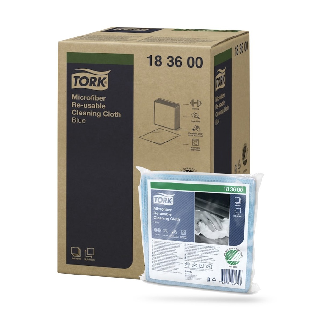 Tork Prem. mikroszálas törlőkendő  6 db-os kék W8