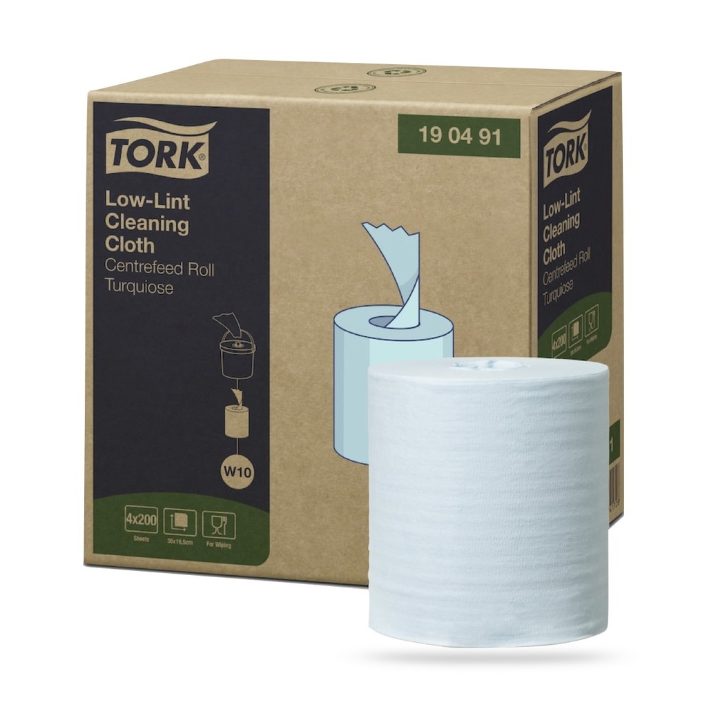 Tork Prem. szöszszegény törlőkendő utántöltő 60 méteres türkiz W10