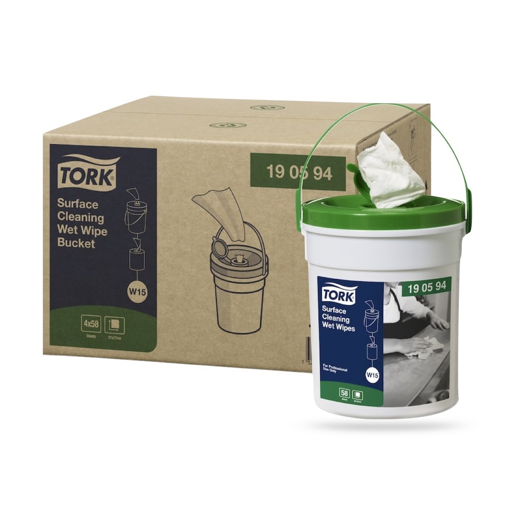 Tork Prem. nedves felülettisztító kendő vödrös 58 lapos fehér W14