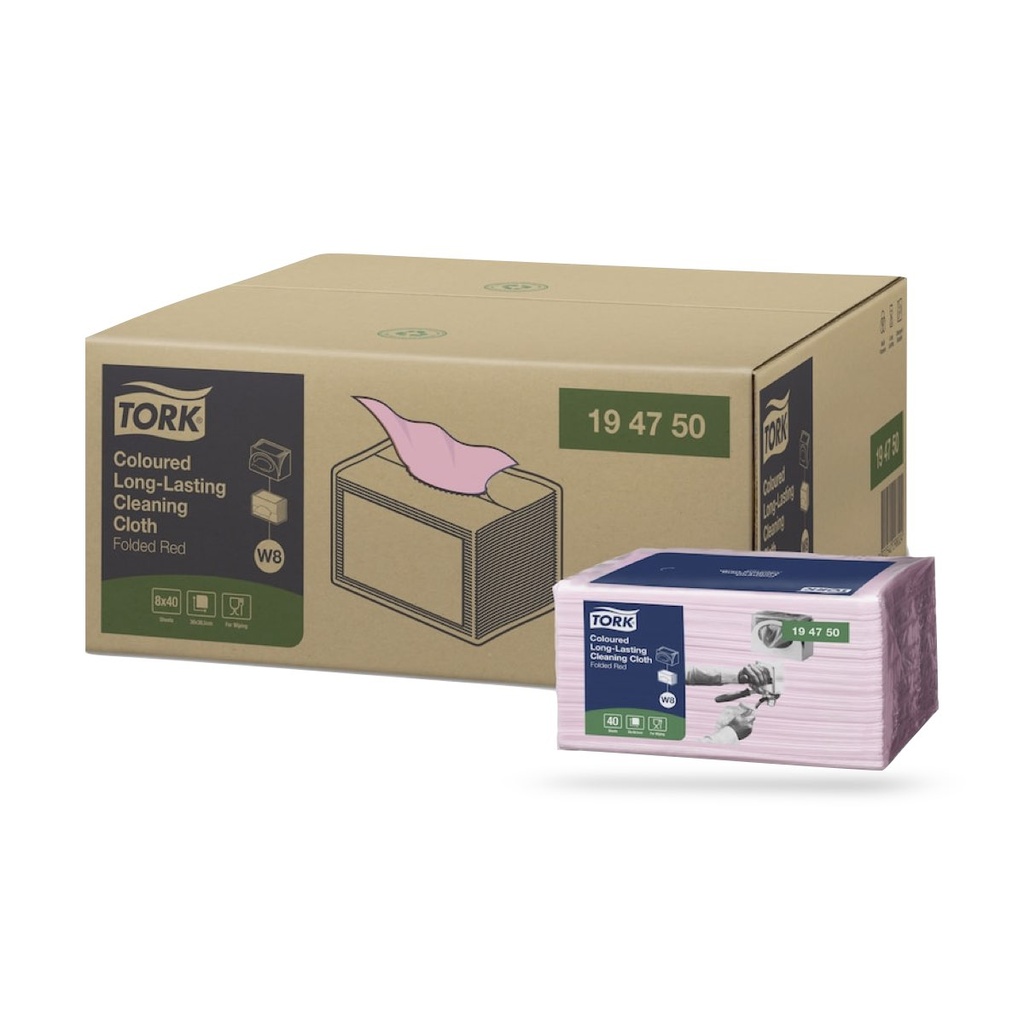 Tork Prem. többször használható tisztítókendő 40 lapos piros W8