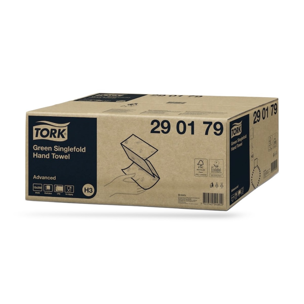 Tork Adv. hajtogatott kéztörlő Z 15 x 250 lapos 2 r. zöld H3