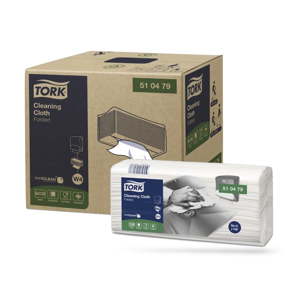 Tork Prem. tisztítókendő 120 lapos fehér W4
