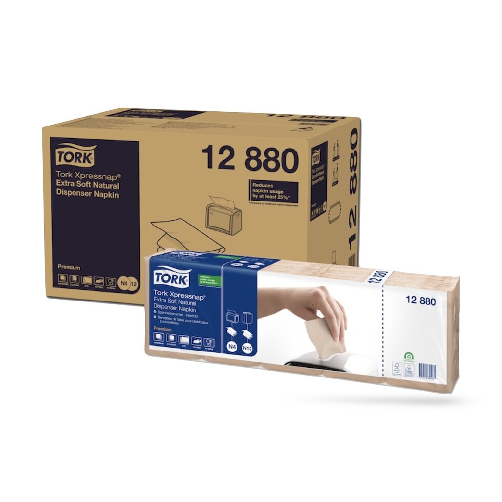 Tork Xpressnap Extra Soft adagolós szalvéta 21 x 17 cm-es cm-es 2 r. 1000 lapos natur N4