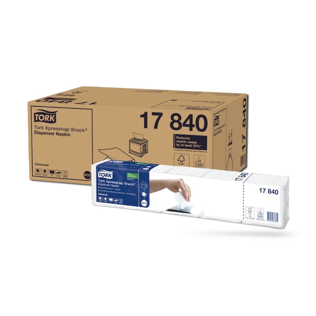 Tork Xpressnap Snack adagolós szalvéta 21 x 21 cm-es 1 r. 1125 lapos fehér N10