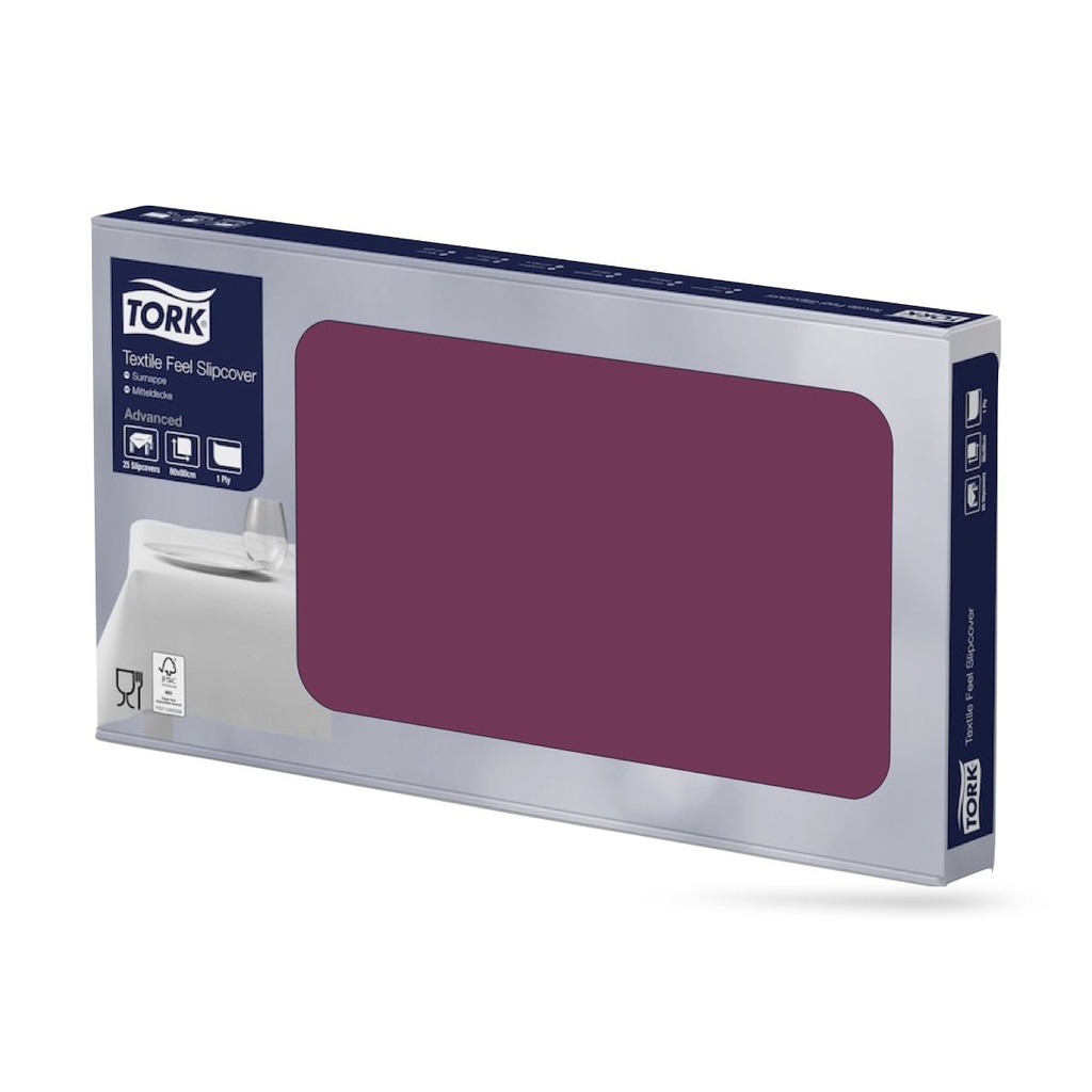 Tork LinStyle napron 80 x 80 cm-es cm-es 1 r. 25 lapos bordó