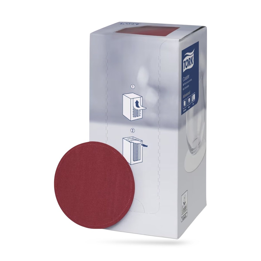 Tork poháralátét ∅ 9 cm-es 8 r. 250 lapos bordó
