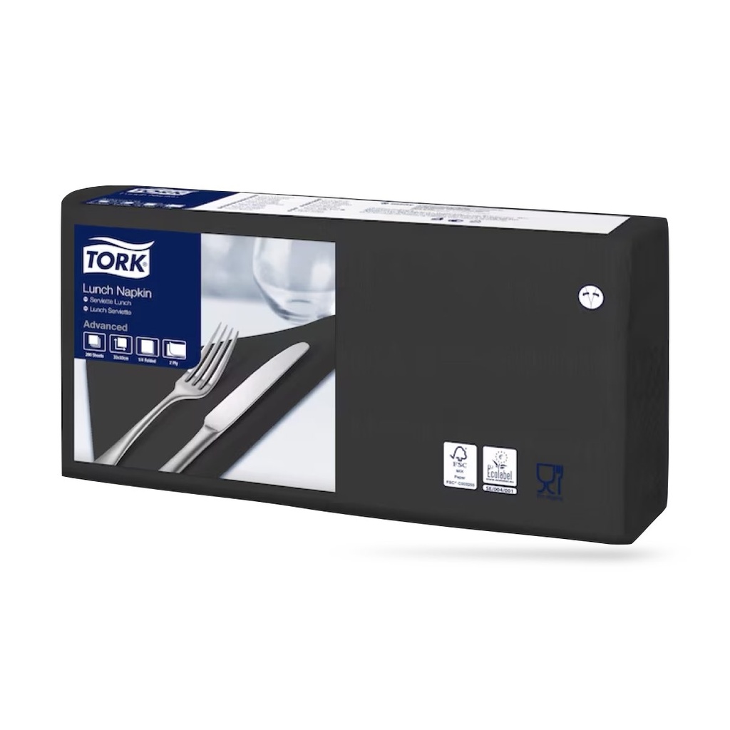 Tork lunch szalvéta 33 x 33 cm-es cm-es 2 r. 200 lapos fekete