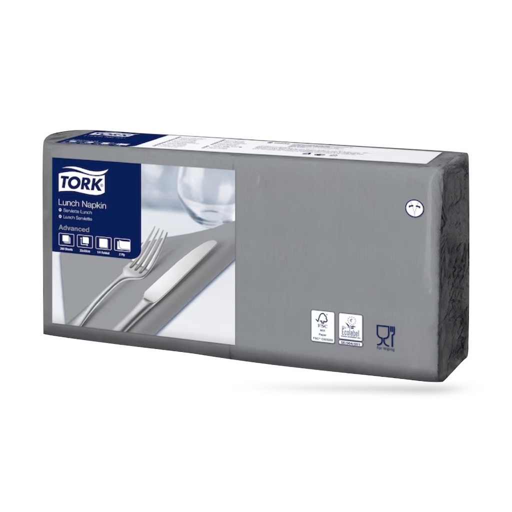 Tork lunch szalvéta 33 x 33 cm-es cm-es 2 r. 200 lapos szürke