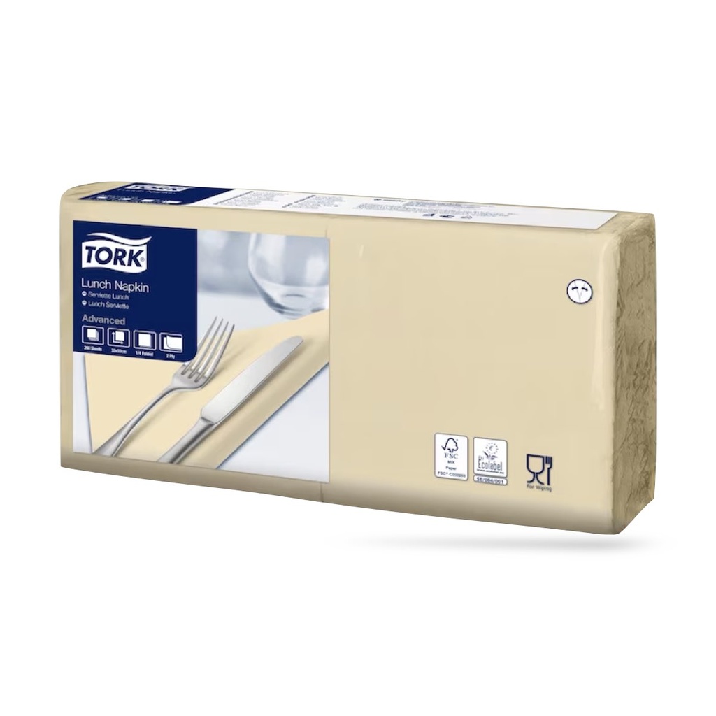 Tork lunch szalvéta 33 x 33 cm-es 2 r. 200 lapos homok