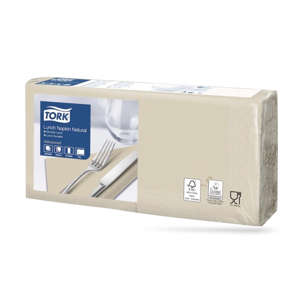 Tork Decor lunch szalvéta 33 x 33 cm-es cm-es 2 r. 200 lapos natur