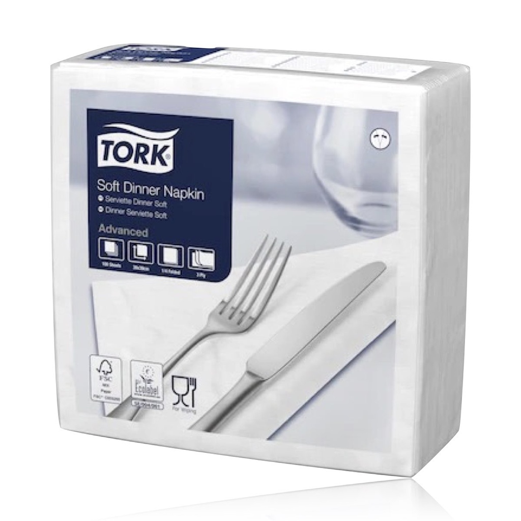 Tork dinner szalvéta 40 x 40 cm-es 3 r. 100 lapos fehér