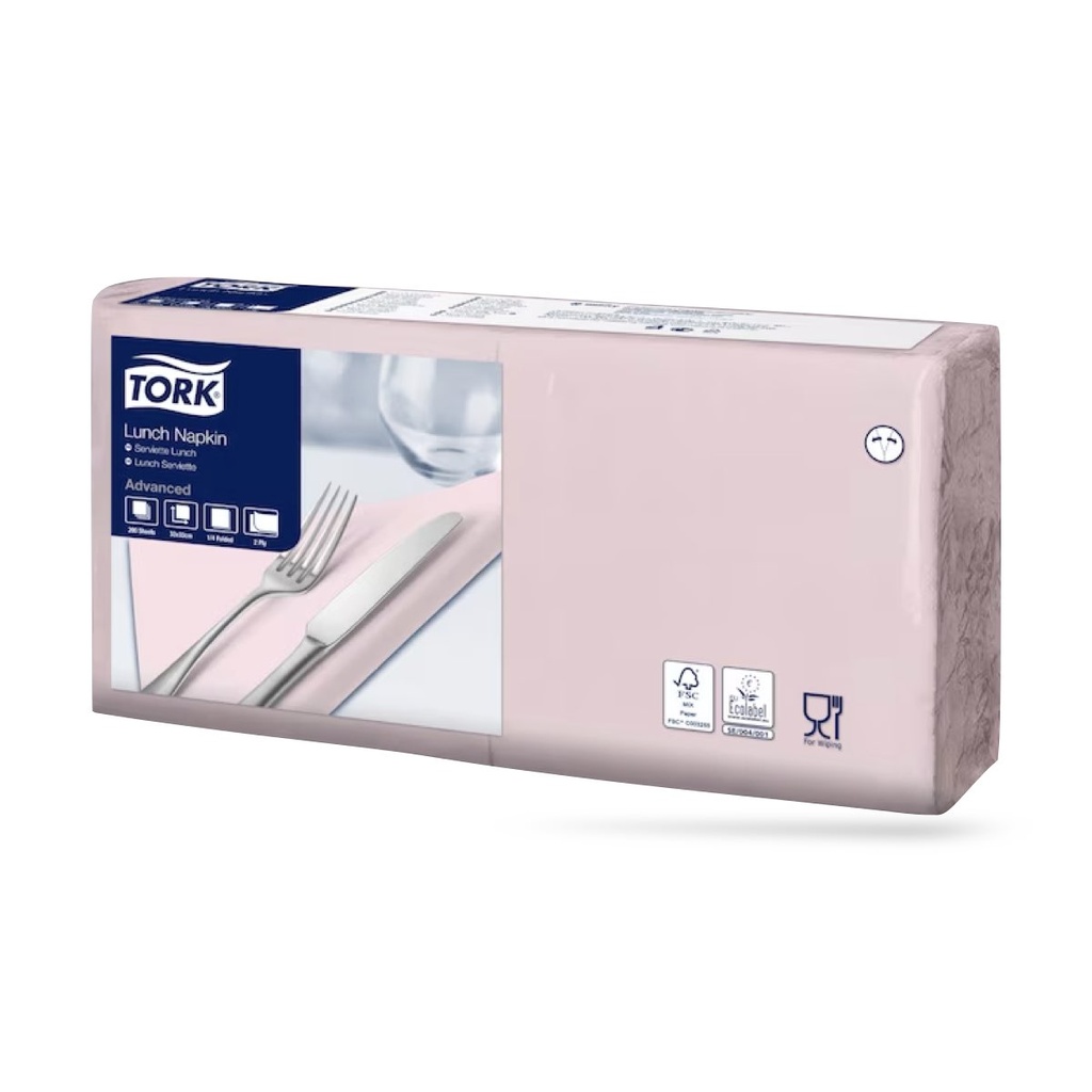 Tork lunch szalvéta 33 x 33 cm-es 2 r. 200 lapos korallpink
