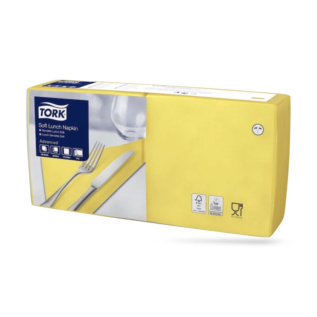 Tork lunch szalvéta 33 x 33 cm-es cm-es 3 r. 150 lapos sárga