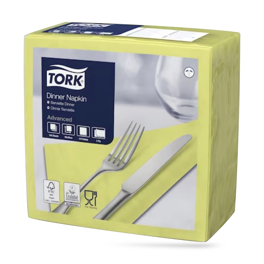 Tork dinner szalvéta 40 x 40 cm-es 2 r. 150 lapos lime