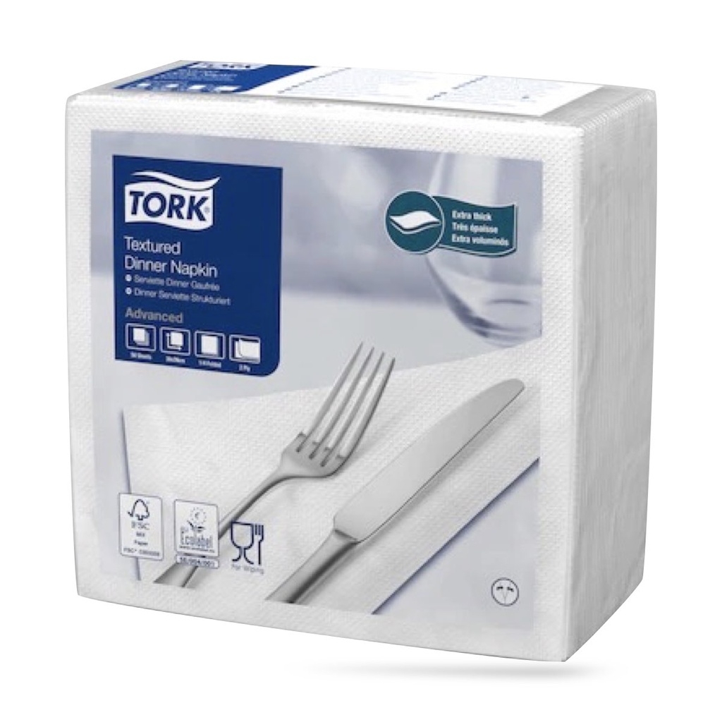 Tork Airlaid texturált szalvéta 40 x 40 cm-es 2 r. 50 lapos fehér