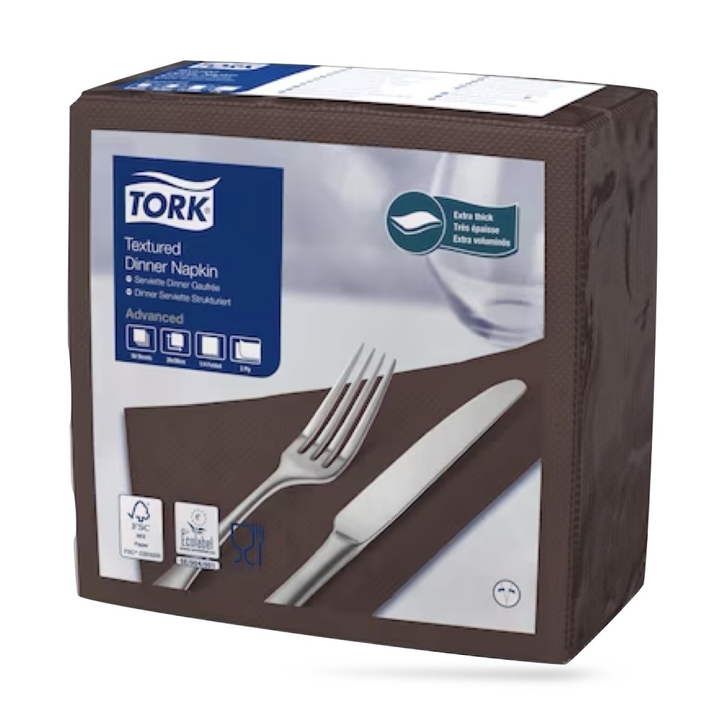Tork Airlaid texturált szalvéta 40 x 40 cm-es cm-es 2 r. 50 lapos barna