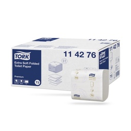 [114276] Tork Prem. hajtogatott toalettpapír 3 r. extra fehér 30 x 252 lapos T3