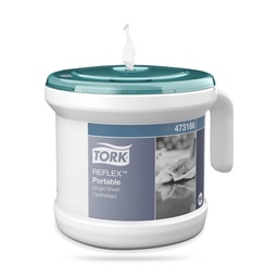 [473186] Tork Reflex hordozható tekercses kéztörlő adagoló fehér-türkiz M4