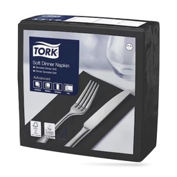 [470251] Tork dinner szalvéta 40 x 40 cm-es 1/8-os 3 r. 100 lapos fekete