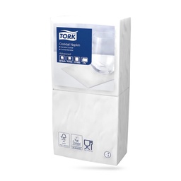 [477534] Tork koktélszalvéta 24 x 24 cm-es 2 r. 200 lapos fehér
