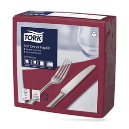 [477599] Tork dinner szalvéta 40 x 40 cm-es cm-es 3 r. 100 lapos bordó