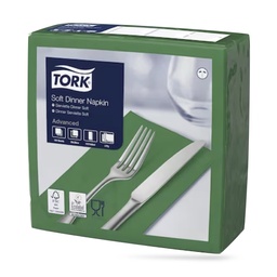 [477617] Tork dinner szalvéta 40 x 40 cm-es 1/8-os 3 r. 100 lapos sötétzöld