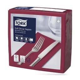 [477618] Tork dinner szalvéta 40 x 40 cm-es cm-es 3 r. 100 lapos bordó