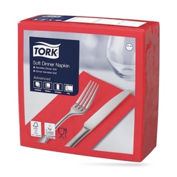 [477620] Tork dinner szalvéta 40 x 40 cm-es cm-es 3 r. 100 lapos piros