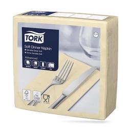 [477622] Tork dinner szalvéta 40 x 40 cm-es 1/8-os 3 r. 100 lapos homok