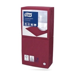 [477824] Tork koktélszalvéta 24 x 24 cm-es 2 r. 200 lapos bordó