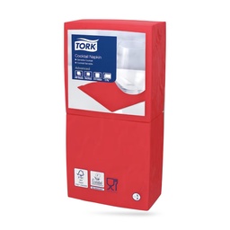 [477826] Tork koktélszalvéta 24 x 24 cm-es cm-es 2 r. 200 lapos piros