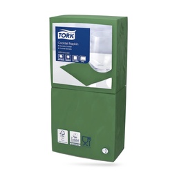 [477827] Tork koktélszalvéta 24 x 24 cm-es cm-es 2 r. 200 lapos sötétzöld