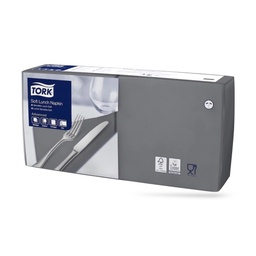 [477848] Tork lunch szalvéta 33 x 33 cm-es 3 r. 150 lapos antracit