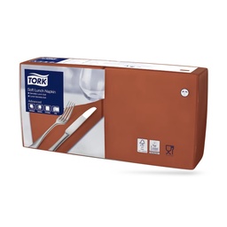 [477867] Tork lunch szalvéta 33 x 33 cm-es 3 r. 150 lapos terrakotta